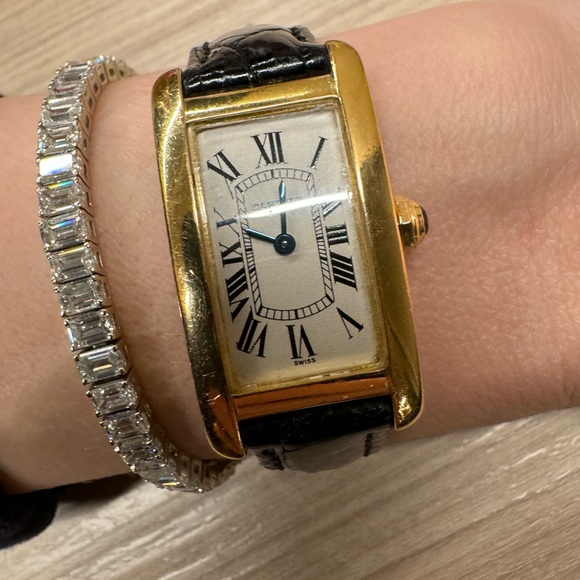 Cartier Gold Tank Americaine 100% genuine small womens watch. Used refurbished - Picture 5 of 12